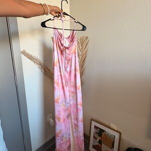Pink Floral Maxi Dress